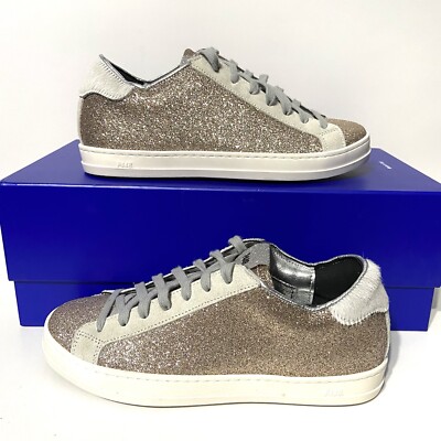 NEW P448 John Gold Fur Fashion Sneakers Glitter Women s Size 6 36  $285