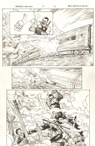 Deadpool: The Gauntlet #5 p.8 - Deadpool vs. Blade - 2014 art by Reilly Brown - Picture 1 of 1