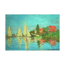 Claude Monet - Boat race in Algente Hand-painted Oil Painting Wall Art
