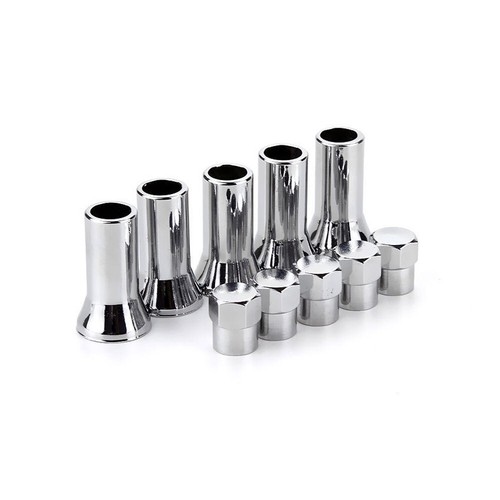 TR414 Chrome Car Tire Wheel Tyre Valve Stem Hex Cap w/ Sleeve Cover Accessories - Picture 10 of 14