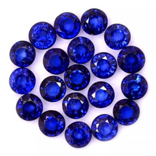 Natural Blue Color Sapphire 8 mm Round Cut Lot 10 Pcs Certified Loose Gemstone