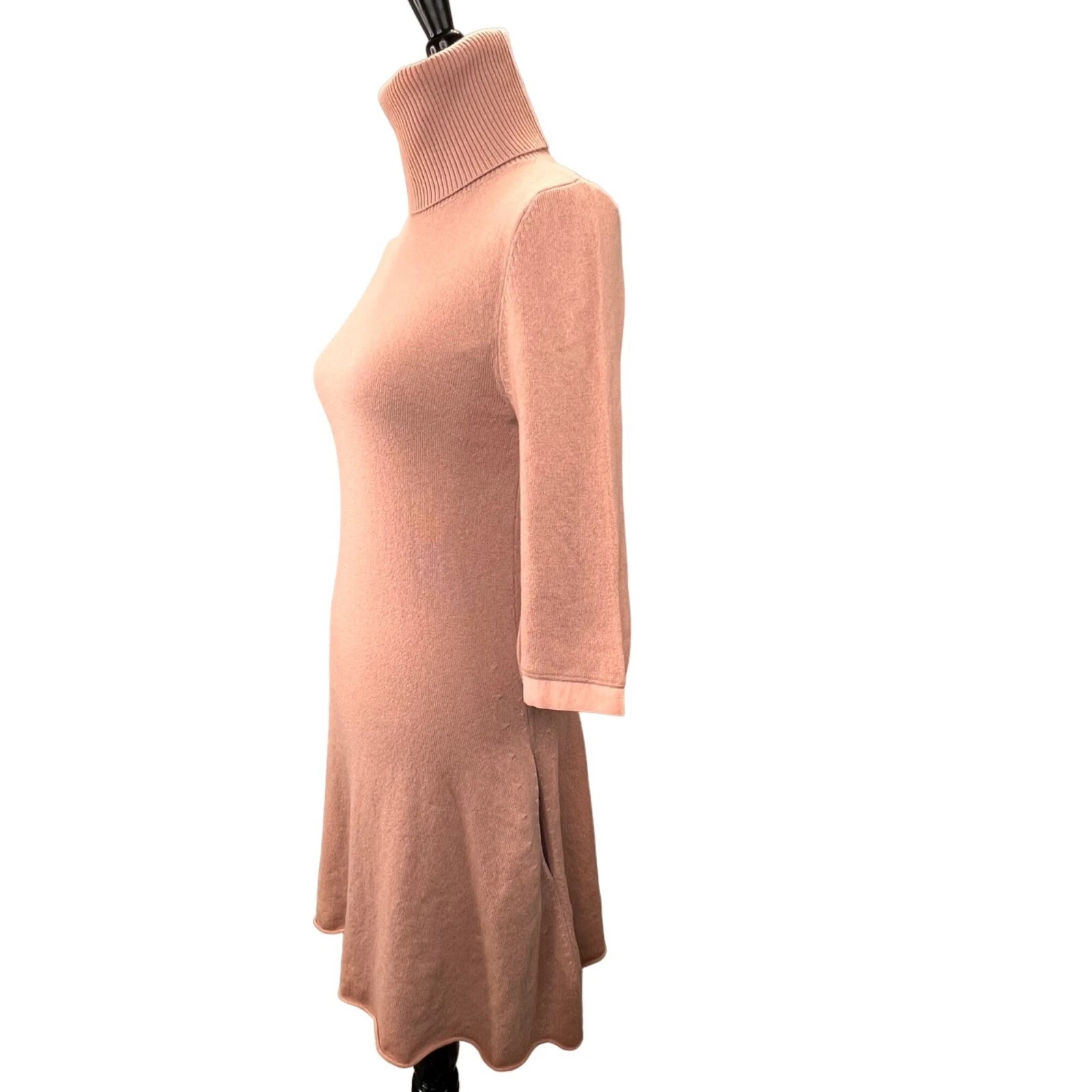 Abito con maglione Alexander Wang rosa polveroso polveroso collo a tartaruga taglia M manica a campana