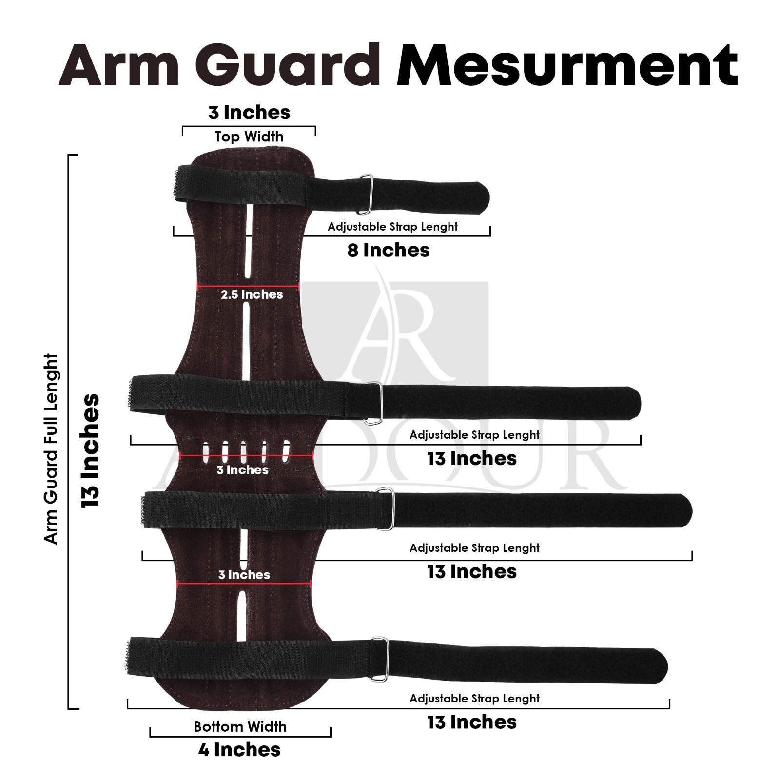 Leather Archery Arm Guard Traditional Bow Longbow Recurve Bow Forearm