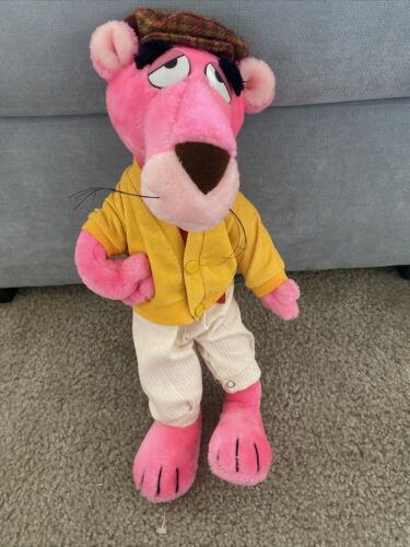 Vintage 1980 Touch Of Velvet Special Effects 15” Pink Panther Plush Poseable - Picture 1 of 7
