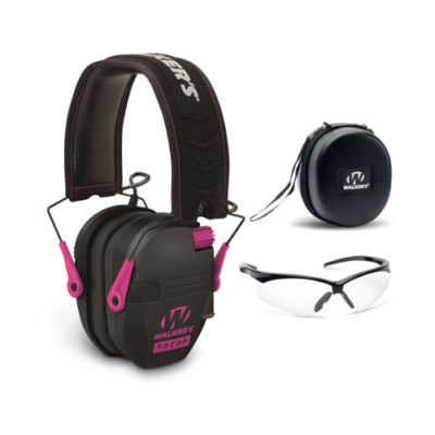 Walker s Razor Slim Electronic Muff Case Shooting Glasses (Black/ Pink)