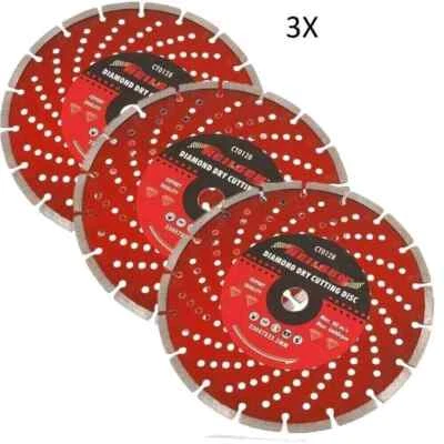 NEILSEN 3 x 9" 230mm Diamond Angle Grinder Discs Stone Brick Concrete Cutting Disc