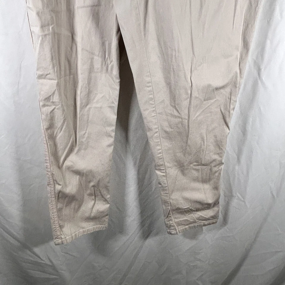 Pantalones para mujer Cato Est 1946 16 W caqui claro calce clásico mezcla de algodón tiro alto Foto 3 de 4