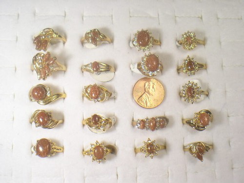 SZ'S 5,6,7,,9,10 GOLDSTONE RING DESIGNER VINTAGE SEMI-PRECIOUS GEMSTONE DA871GS - Picture 7 of 7