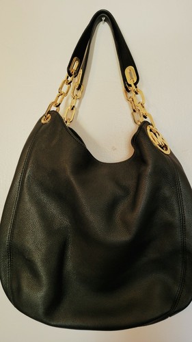 Black Leather Lilli Handbag Purse 