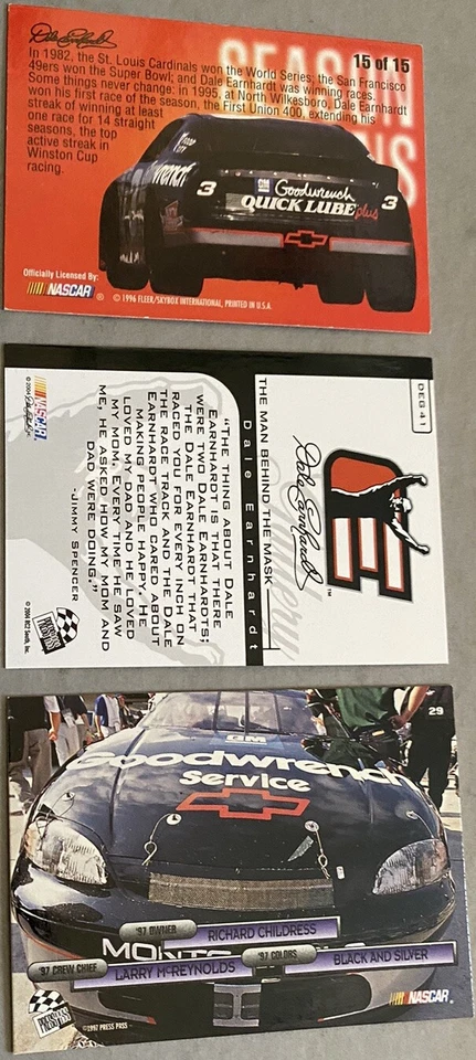 Dale Earnhardt 1997 Press Pass Premium Emerald Proof of 380 Card #29 + Bonuses! - Image 2 of 4