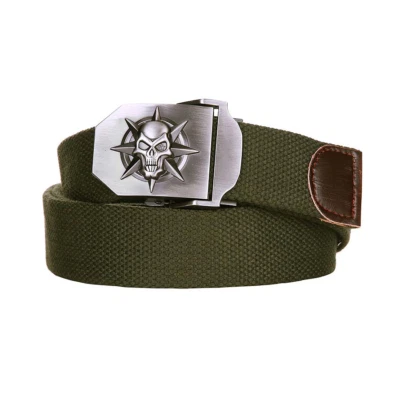 US Army Sangle Ceinture Tête de Mort Star Étoile Boucle -130cm 35mm - Photo 1/3