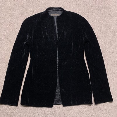 Vintage Donna Karan Jacket Women US Velvet Whimsigoth Dark Witchy Blazer  DKNY