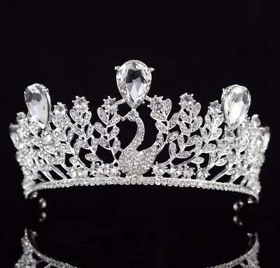 NEW! Wedding / Prom Rhinestone Tiara Pink Tiara Crown for Women, Wedding Tiara for Bride Queen  main image 2