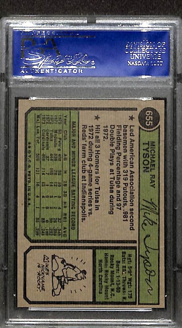 1974 Topps #655 MIKE TYSON PSA 9 Mint 12213269  view 2