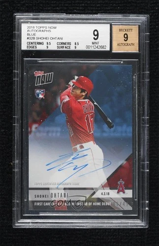 2018 Topps Now Blue 1/49 Shohei Ohtani #32B BGS 9 MINT Rookie Auto RC