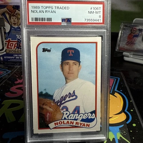 1989 Topps Traded Baseball #106T Nolan Ryan PSA 8 NM-MT