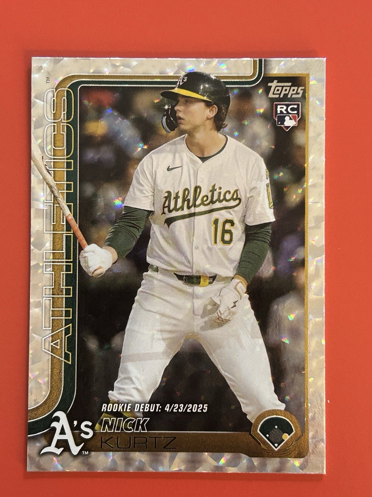 Nick Kurtz 2025 Topps Update Series (RC,SP) Rookie Silver Foilboard #US197 A’s