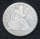 1870 Seated Liberty Half Dollar * Neat Old Coin * 6454