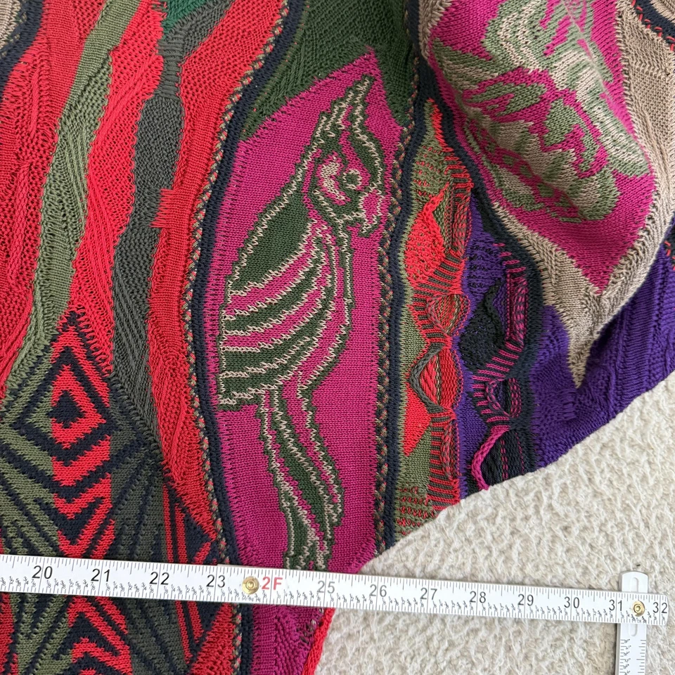 Vintage Coogi Sweater Mens Medium 3D Knit Australia 90s Cosby Hip Hop - Image 4 of 4