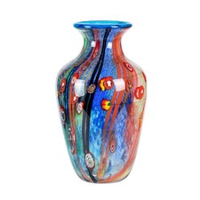 Colored Glass Flower Vase, Beautiful Hand Blown Decorative Vase, Modern Art D...