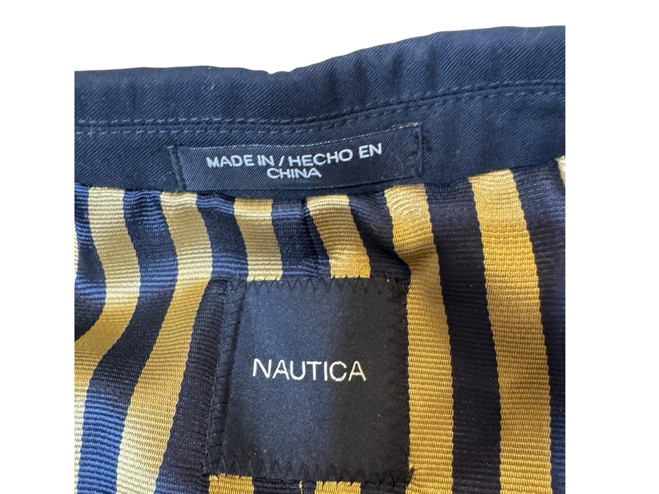 Однобортный блейзер NAUTICA для мальчика темно-синий 2 золотые пуговицы спереди длинные рукава - Изображение 3 из 4