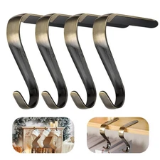 Nelyeqwo Christmas Stocking Holders For Mantle Set Of 4, Heavy Duty Da