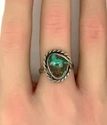 Vintage Southwestern Turquoise, Sterling Silver Ring Sz. 5.5