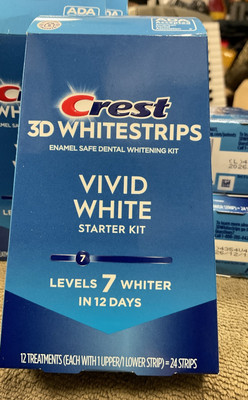 New Crest 3D White Strips Vivid White 12 treatments Exp 12/2026+ Starter Kit