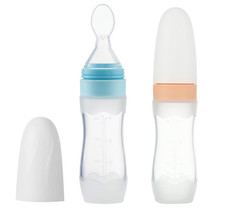 Pandaear 2 Pack Silicone Baby Food Dispensing Spoon 4 Oz Infant Fruit Squeeze