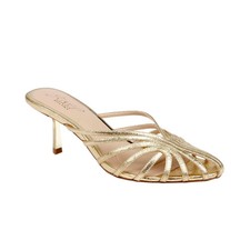 Women's Jewel Badgley Mischka Ilaria Dress Sandals Gold Textile SZ 7