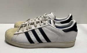 Adidas Superstar White Black Grid Graph Paper Sneakers AQ8333 Men's Size 13