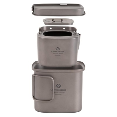 Titanium Cooker Set Coffee Pot Square Kettle Kochel Piece Set