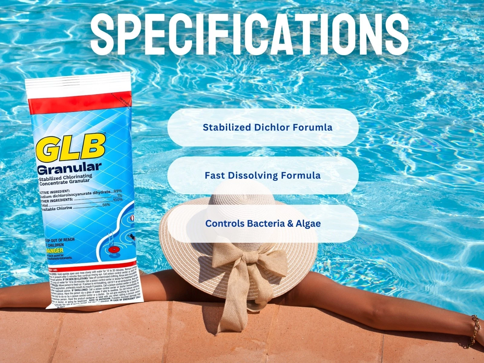 GLB Granular Chlorine Label and Usage Information
