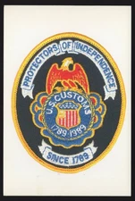 Postcard - US Customs Symbol Badge Patch 