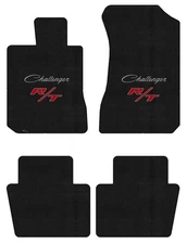 Lloyd Velourtex Mat Set for '72-74 Challenger w/Silver on Black w/ Red on Black 