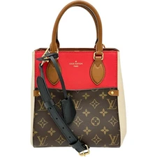 Louis Vuitton Fold Tote Pm Monogram Handbag Women Brown One Size
