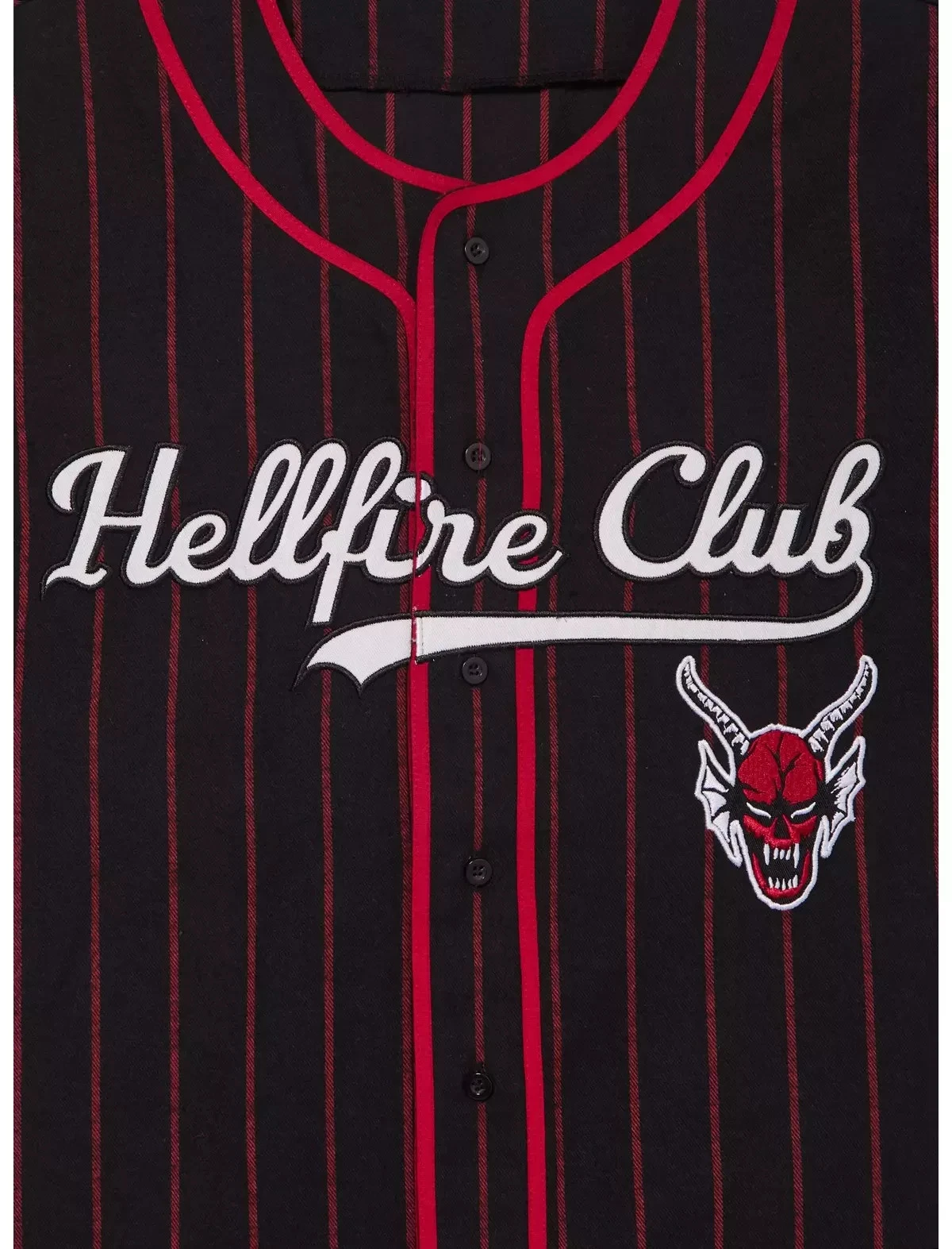 Stranger Things Hellfire Club Striped Baseball Jersey