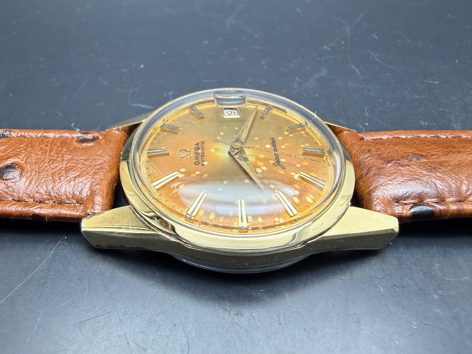 Vintage 1961 SS/ Gold Capped Omega ref 14701 Seamaster Watch. image 5