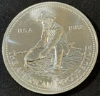 Vintage 1982 1 Oz .999 Fine Silver Engelhard American Prospector Round Toning!