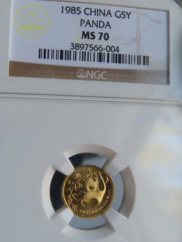 1985 China Panda G5Y NGC MS70 gold 1/20oz 5 yuan