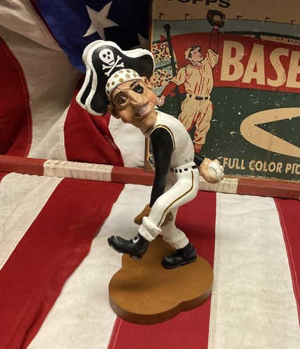 Vintage 1990s Pittsburgh Pirates Baseball Wood Hand Carved Figure Mascot R.Reedy