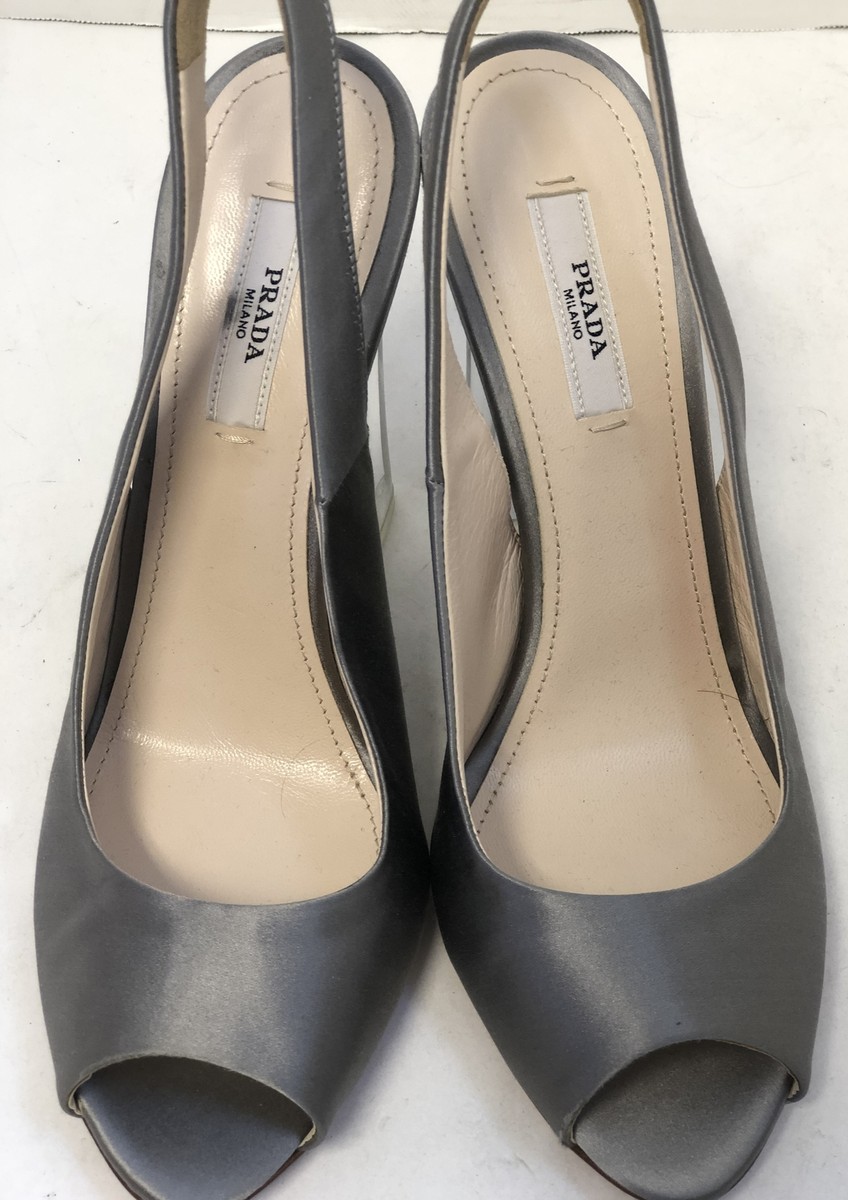 PRADA37ハーフ Prada - Alabaster Degrade Leather Pump, 95mm | Mitchell Stores