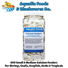 Calcium Feeders, 600 Small & Medium Discs for Shrimp, Snails, Crabs, Crayfish