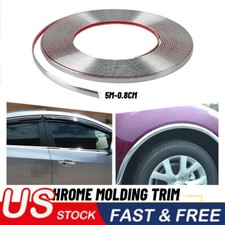 Car Side Door Black Chrome Strip Bumper Protector Trim Tape Sticker 8mm5m