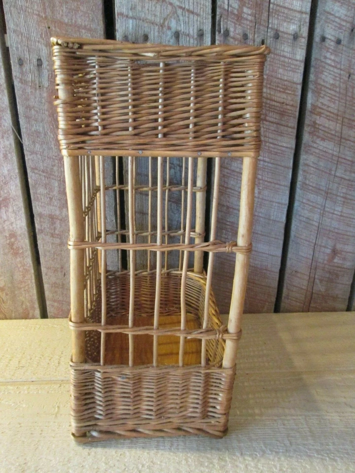 De Colección Madera de Mimbre Colgante Mesa de Pared Estante Bambú Boho Natural Foto 3 de 4