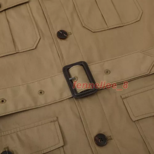 Safari Jacket Men's Four Pockets Hunting Vintage Casual Work Jacket Coat - Picture 10 of 12