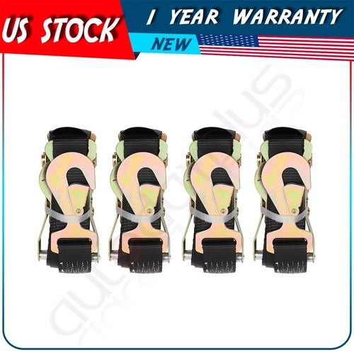 4 Axle Straps Race Car Trailer Car Hauler Ratchet Tie Down Strap