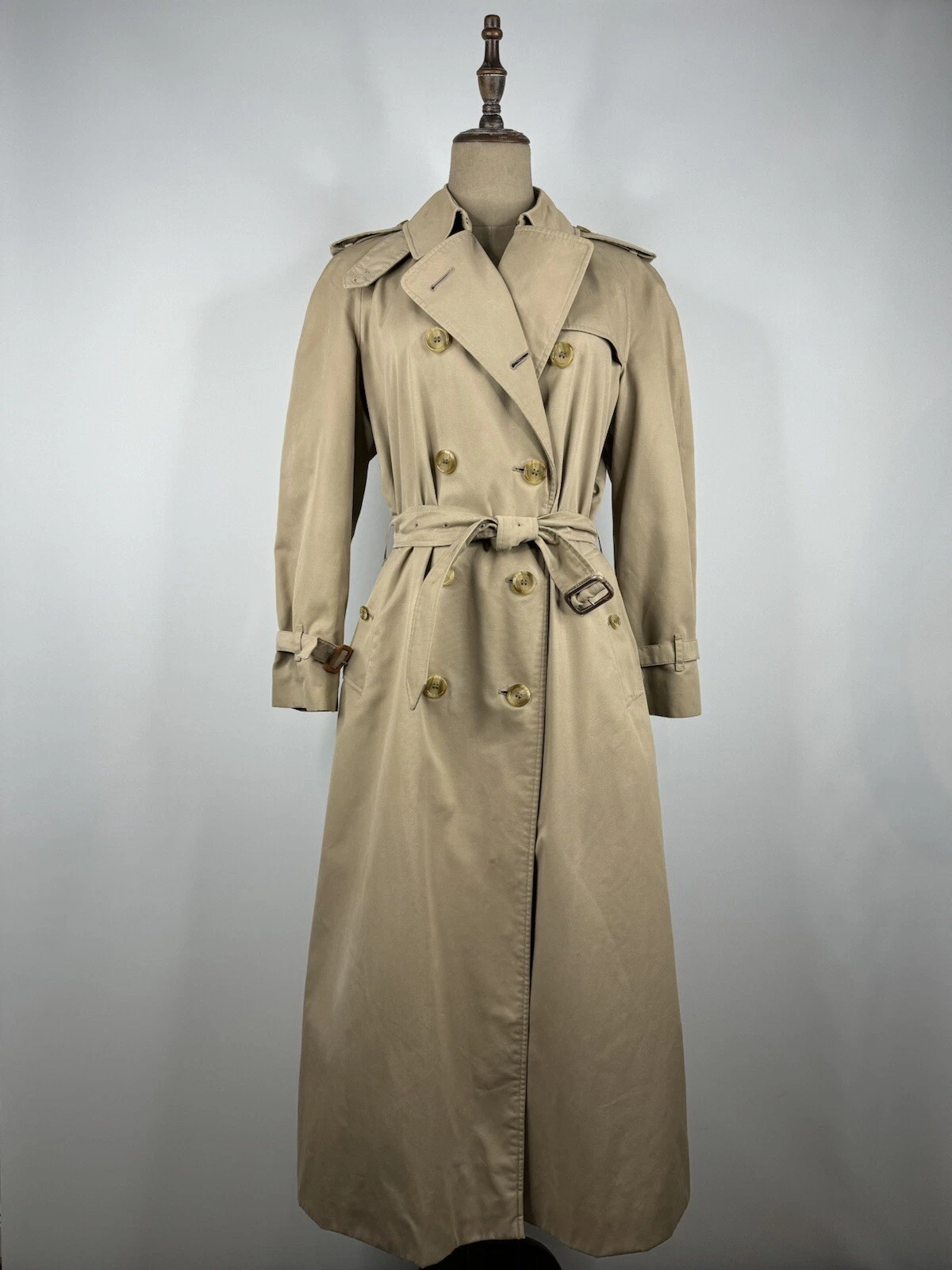 Burberry — Burberry Women's Trench Coat Overcoat Double Breasted Beige Size 42