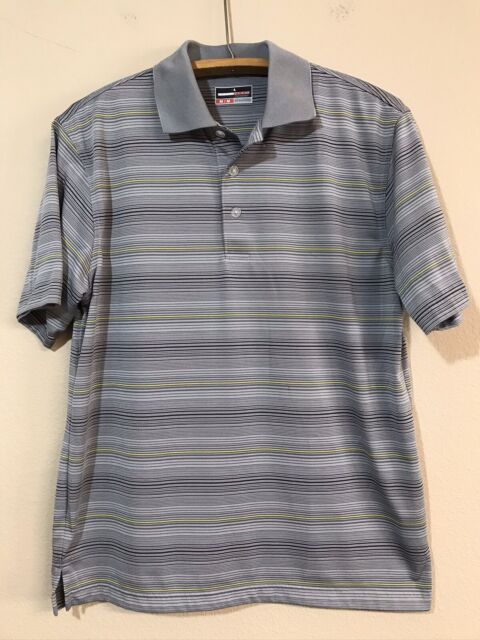 Grand Slam Performance Golf Shirt Gray Stripe Size M | eBay