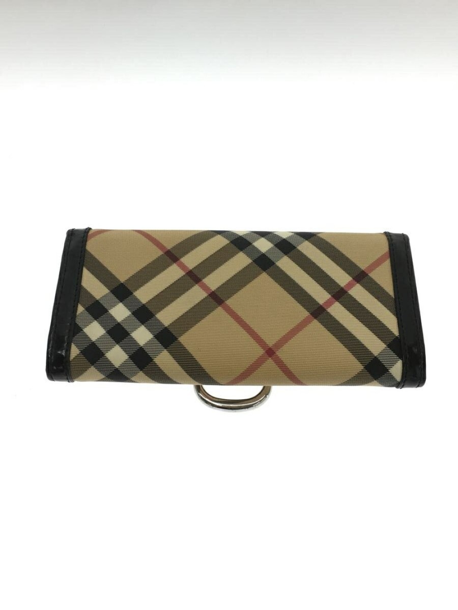 Authentic BURBERRY long wallet beige leather nova check b07 men
